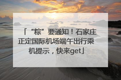 “粽”要通知！石家庄正定国际机场端午出行乘机提示，快来get