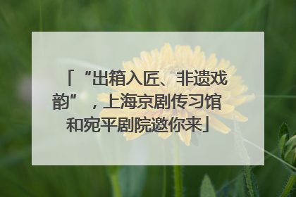 “出箱入匠、非遗戏韵”，上海京剧传习馆和宛平剧院邀你来