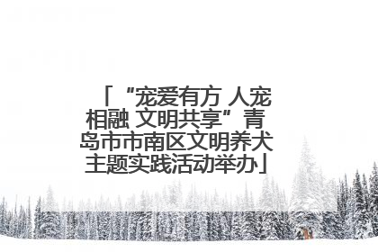 “宠爱有方 人宠相融 文明共享”青岛市市南区文明养犬主题实践活动举办