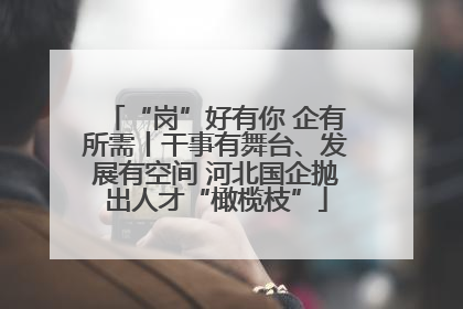 “岗”好有你 企有所需丨干事有舞台、发展有空间 河北国企抛出人才“橄榄枝”