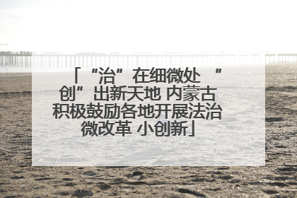 “治”在细微处 “创”出新天地 内蒙古积极鼓励各地开展法治微改革 小创新
