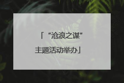 “沧浪之谋”主题活动举办
