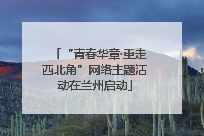 “青春华章·重走西北角”网络主题活动在兰州启动