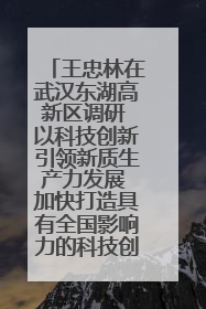 王忠林在武汉东湖高新区调研 以科技创新引领新质生产力发展 加快打造具有全国影响力的科技创新高地