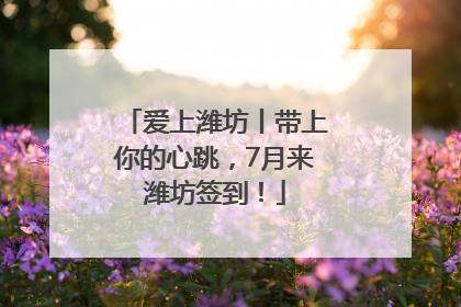 爱上潍坊丨带上你的心跳，7月来潍坊签到！