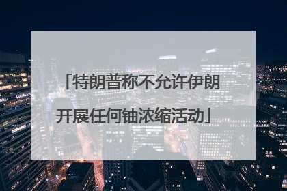 特朗普称不允许伊朗开展任何铀浓缩活动