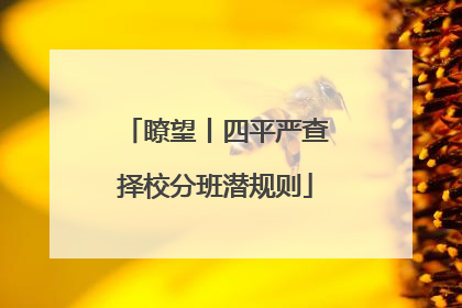 瞭望丨四平严查择校分班潜规则