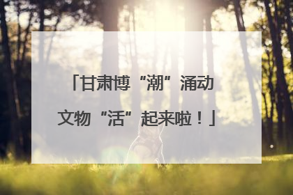 甘肃博“潮”涌动 文物“活”起来啦！