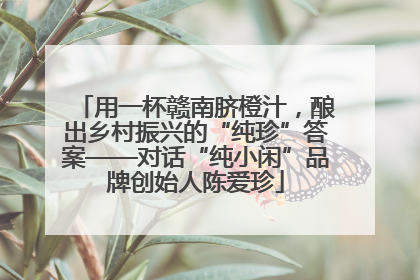 用一杯赣南脐橙汁，酿出乡村振兴的“纯珍”答案——对话“纯小闲”品牌创始人陈爱珍