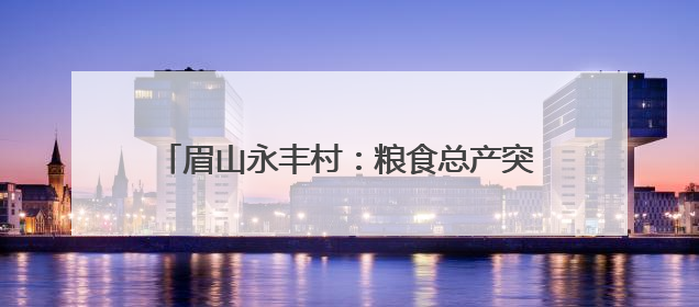 眉山永丰村：粮食总产突破4600吨 村集体经济收入三年倍增｜牵挂的村