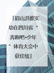 眉山洪雅实幼在四川省“奔跑吧•少年”体育大会中获佳绩