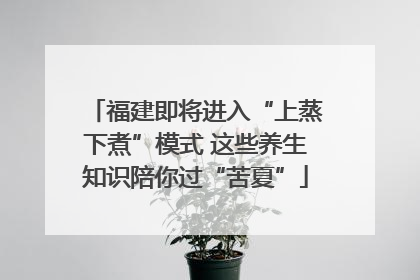 福建即将进入“上蒸下煮”模式 这些养生知识陪你过“苦夏”