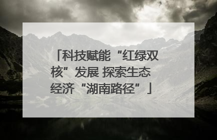 科技赋能“红绿双核”发展 探索生态经济“湖南路径”