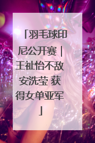 羽毛球印尼公开赛｜王祉怡不敌安洗莹 获得女单亚军