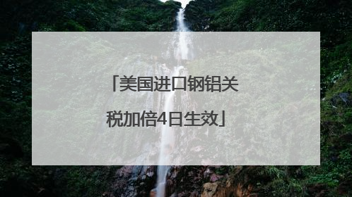美国进口钢铝关税加倍4日生效