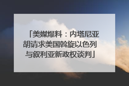 美媒爆料：内塔尼亚胡请求美国斡旋以色列与叙利亚新政权谈判