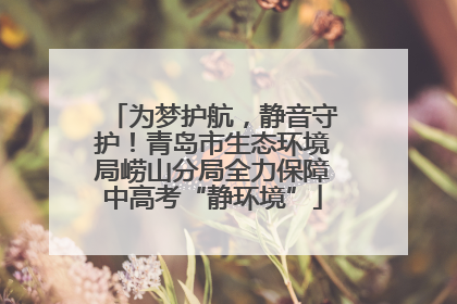 为梦护航，静音守护！青岛市生态环境局崂山分局全力保障中高考“静环境”