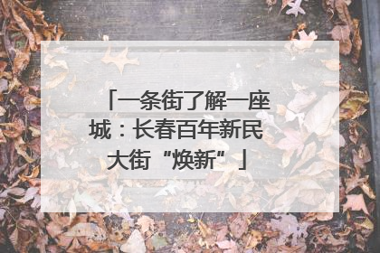 一条街了解一座城：长春百年新民大街“焕新”