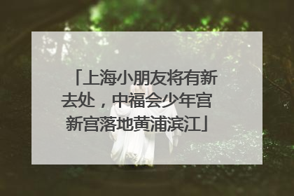 上海小朋友将有新去处，中福会少年宫新宫落地黄浦滨江