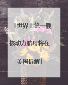 世界上第一艘核动力航母将在美国拆解