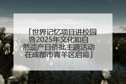 世界记忆项目进校园暨2025年文化和自然遗产日侨批主题活动在成都市青羊区启幕