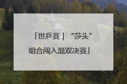 世乒赛｜“莎头”组合闯入混双决赛