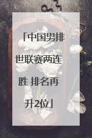 中国男排世联赛两连胜 排名再升2位