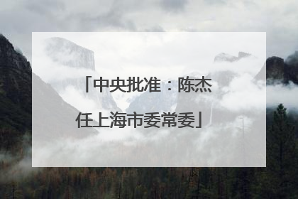 中央批准：陈杰任上海市委常委