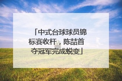 中式台球球员锦标赛收杆，陈喆首夺冠军完成蜕变