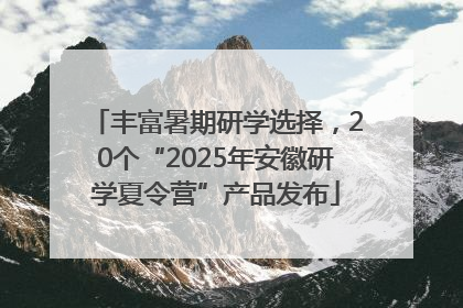 丰富暑期研学选择，20个“2025年安徽研学夏令营”产品发布