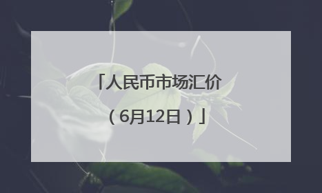 人民币市场汇价（6月12日）