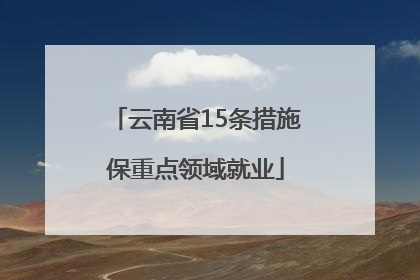 云南省15条措施保重点领域就业