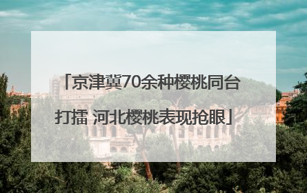 京津冀70余种樱桃同台打擂 河北樱桃表现抢眼