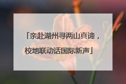 亲赴湖州寻两山真谛，校地联动话国际新声