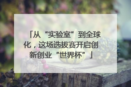 从“实验室”到全球化，这场选拔赛开启创新创业“世界杯”
