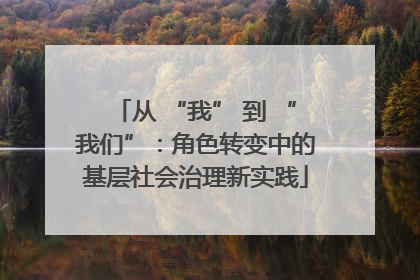 从 “我” 到 “我们”：角色转变中的基层社会治理新实践