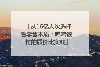 从16亿人次选择看零售本质：鸣鸣很忙的质价比实践