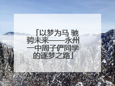 以梦为马 驰骋未来——永州一中周子俨同学的逐梦之路
