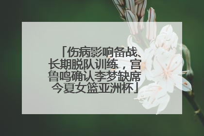 伤病影响备战、长期脱队训练，宫鲁鸣确认李梦缺席今夏女篮亚洲杯