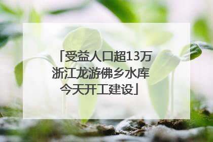 受益人口超13万 浙江龙游佛乡水库今天开工建设