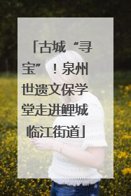 古城“寻宝”！泉州世遗文保学堂走进鲤城临江街道