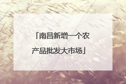 南昌新增一个农产品批发大市场