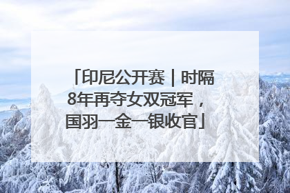 印尼公开赛｜时隔8年再夺女双冠军，国羽一金一银收官