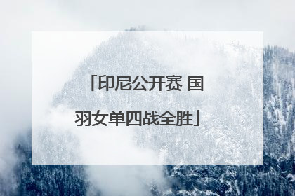 印尼公开赛 国羽女单四战全胜
