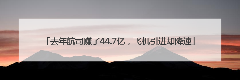 去年航司赚了44.7亿，飞机引进却降速