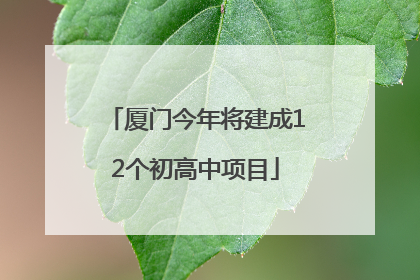 厦门今年将建成12个初高中项目