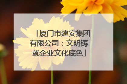 厦门市建安集团有限公司：文明铸就企业文化底色