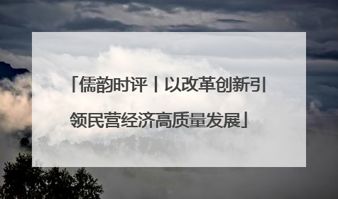 儒韵时评丨以改革创新引领民营经济高质量发展