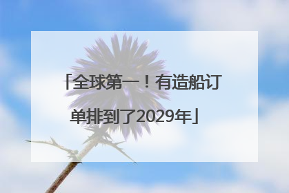 全球第一！有造船订单排到了2029年