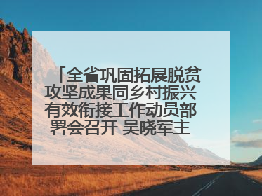 全省巩固拓展脱贫攻坚成果同乡村振兴有效衔接工作动员部署会召开 吴晓军主持并讲话 罗东川作安排部署